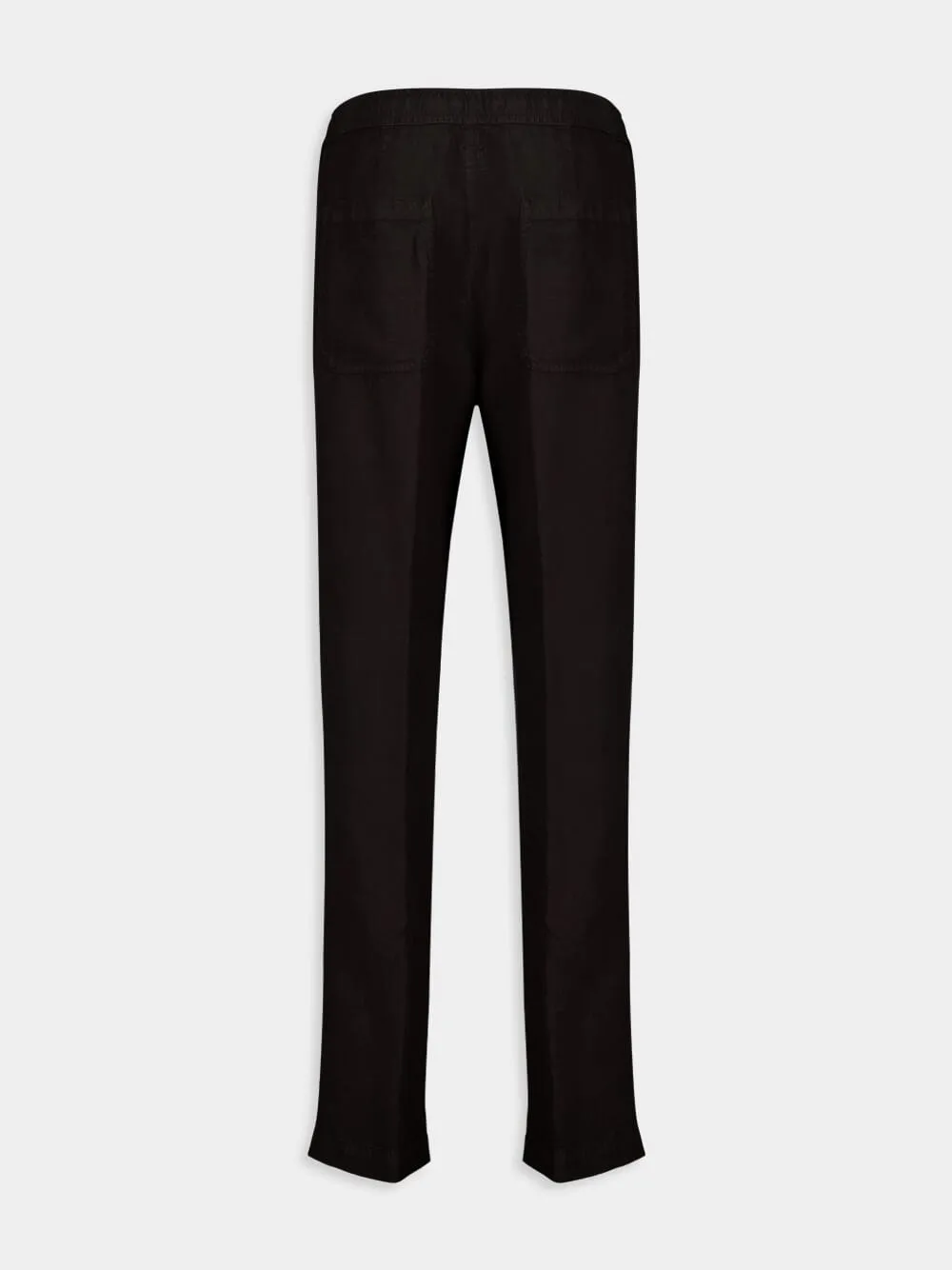 Black Casual Fit Linen Pants sold by Fashion Clinic product image thumbnail 2