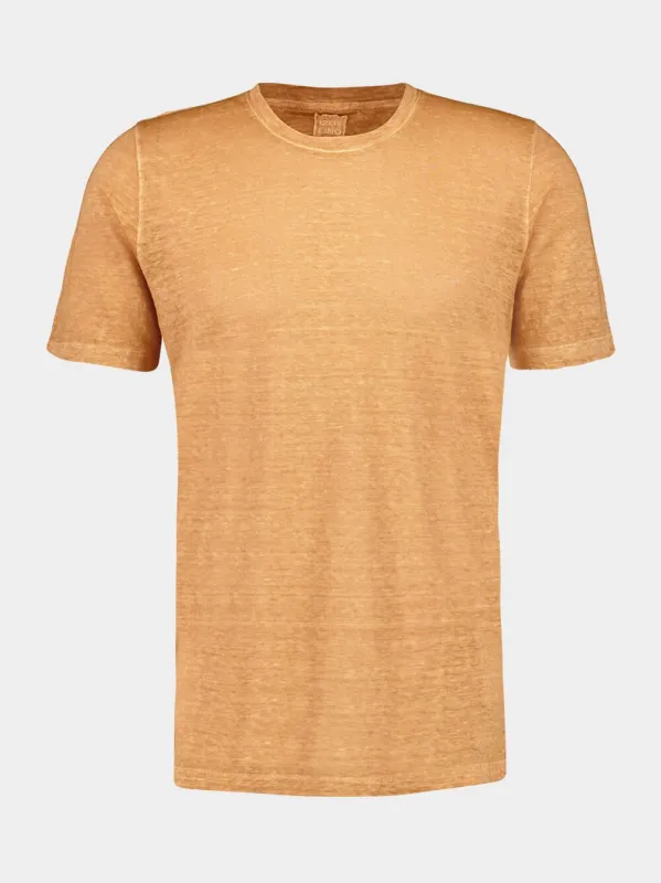 Apricot Soft Fade Linen Short Sleeve T-Shirt sold by Fashion Clinic