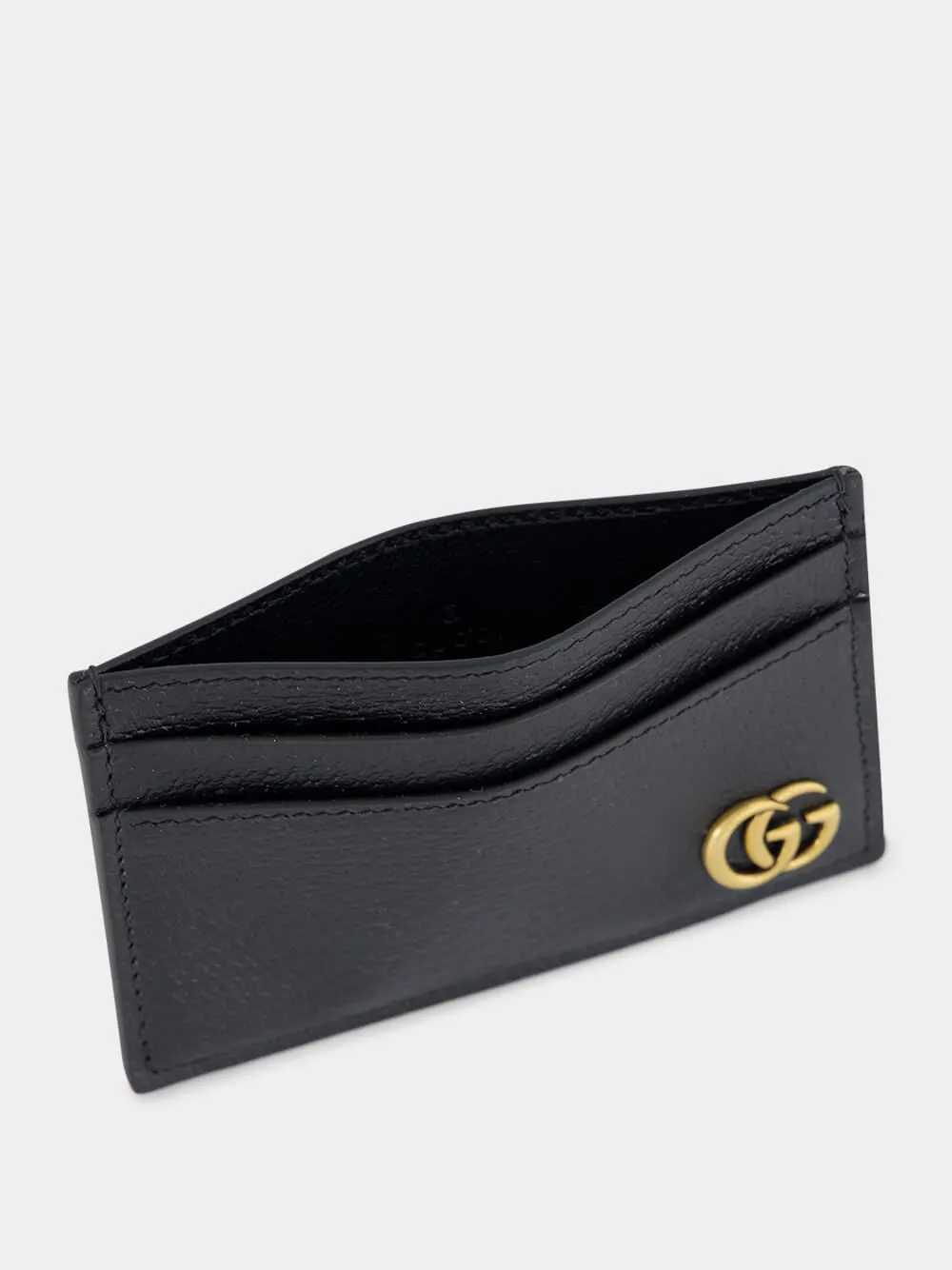 Black GG Marmont Slim Leather Card Case sold by Fashion Clinic product image thumbnail 3