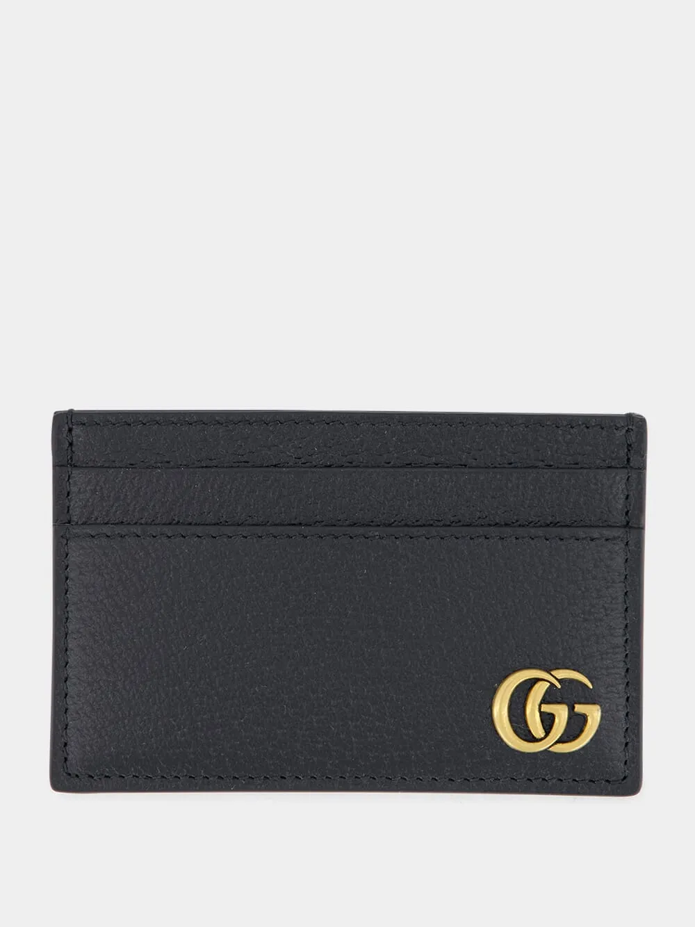 Black GG Marmont Slim Leather Card Case sold by Fashion Clinic