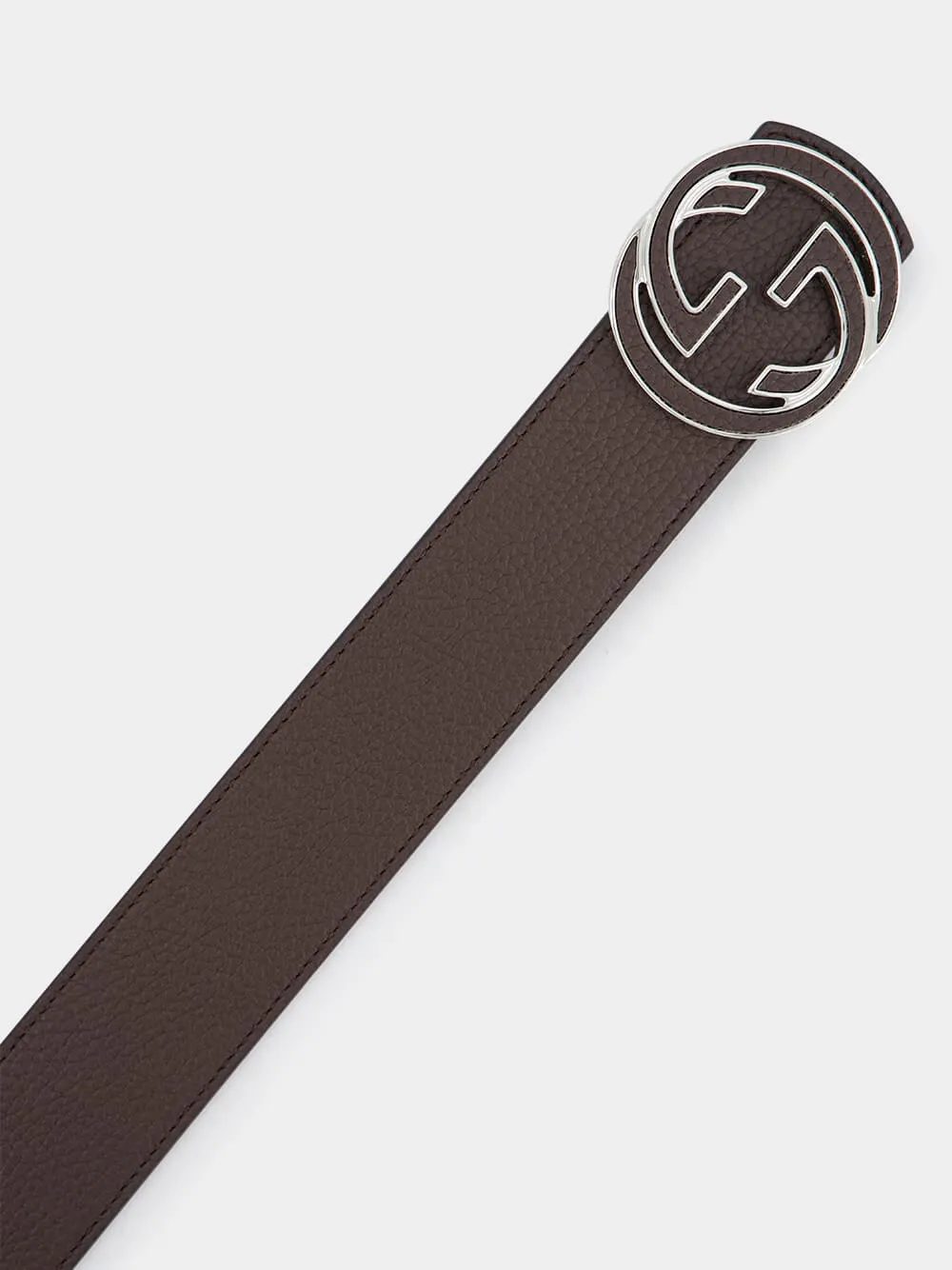 Brown Reversible Belt with Interlocking G Buckle sold by Fashion Clinic product image thumbnail 2