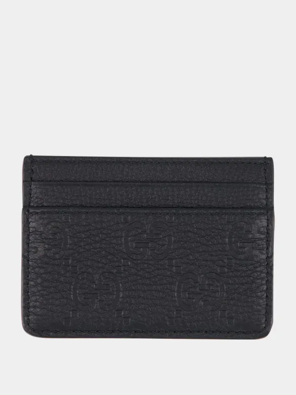 Black GG Emblem Card Case sold by Fashion Clinic