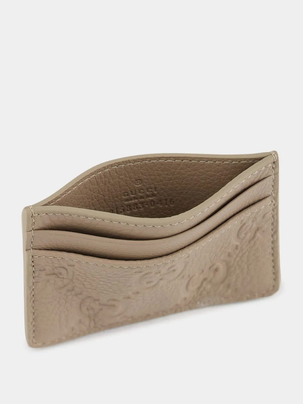 Taupe GG Emblem Card Case sold by Fashion Clinic product image thumbnail 3