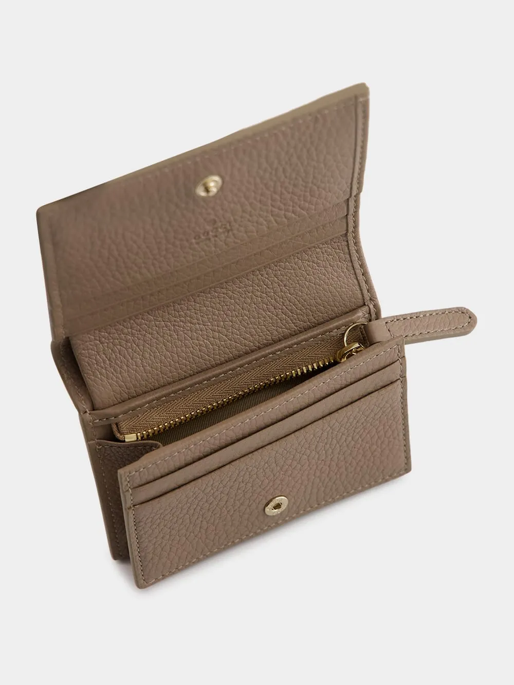 Taupe GG Emblem Mini Wallet sold by Fashion Clinic product image thumbnail 3