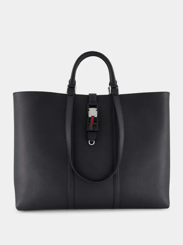 Black Large Tote Bag with Web made by Gucci