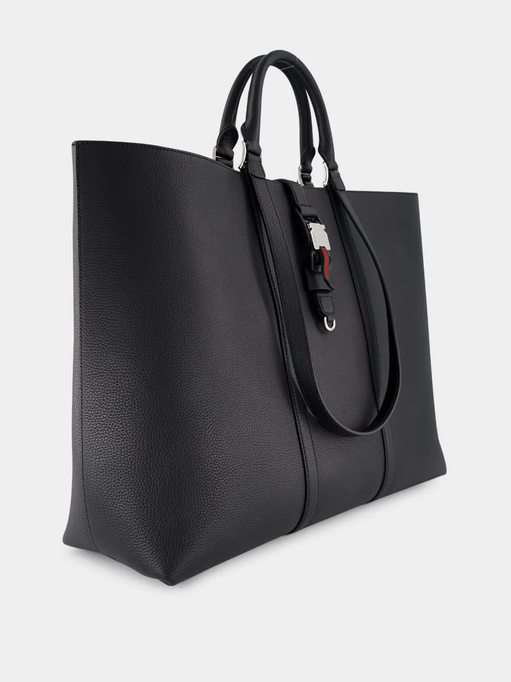 Black Large Tote Bag with Web sold by Fashion Clinic product image thumbnail 3