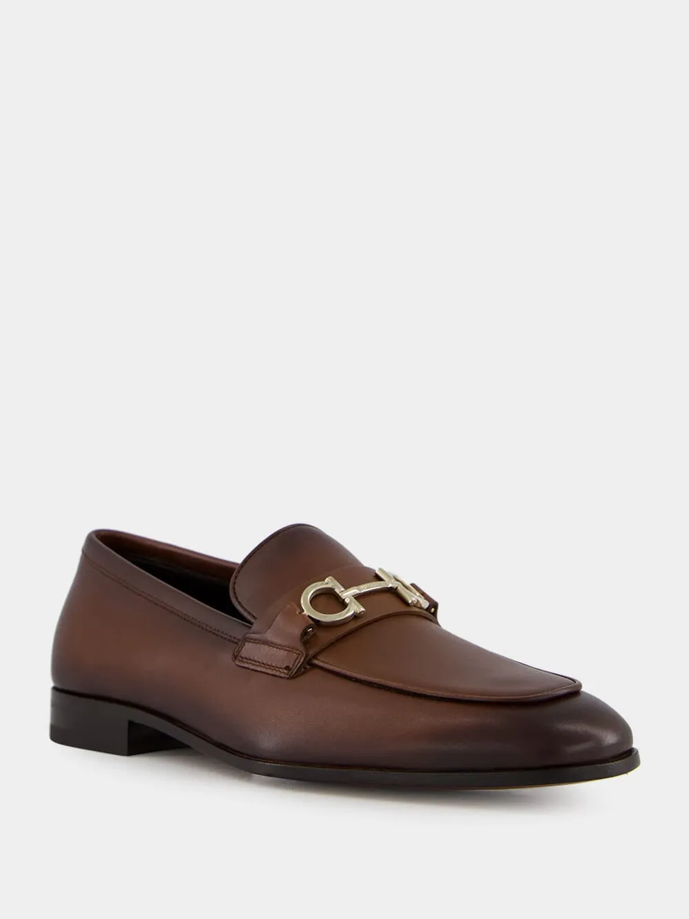 Brown Leather Gancio Bit Loafers sold by Fashion Clinic product image thumbnail 2