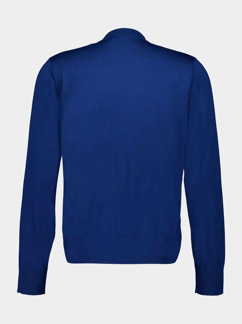 Teal Blue Wool Crew Neck Sweater sold by Fashion Clinic product image thumbnail 2