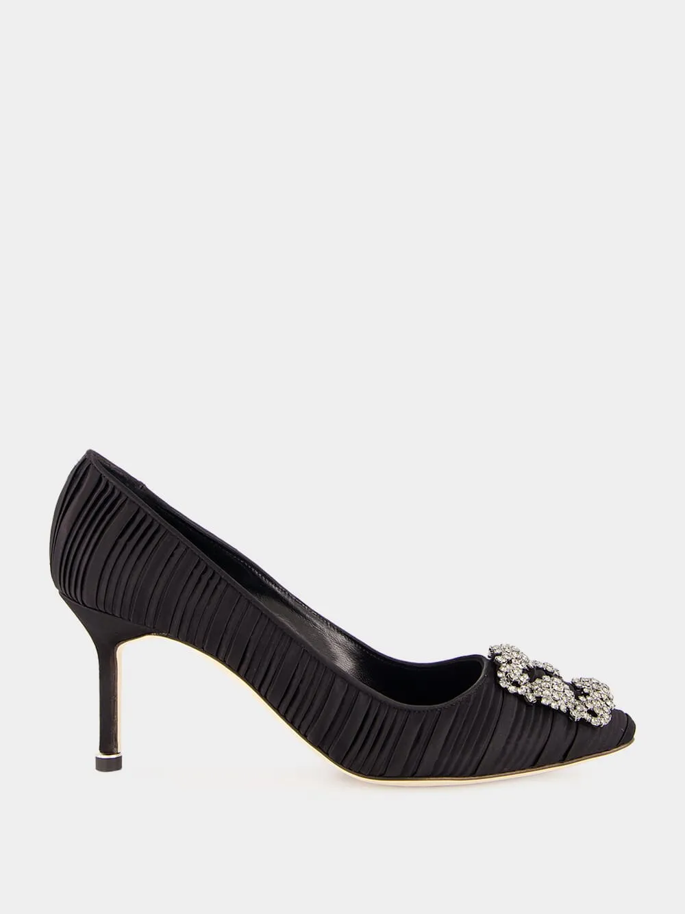 Black Satin Hangisi Pumps sold by Fashion Clinic