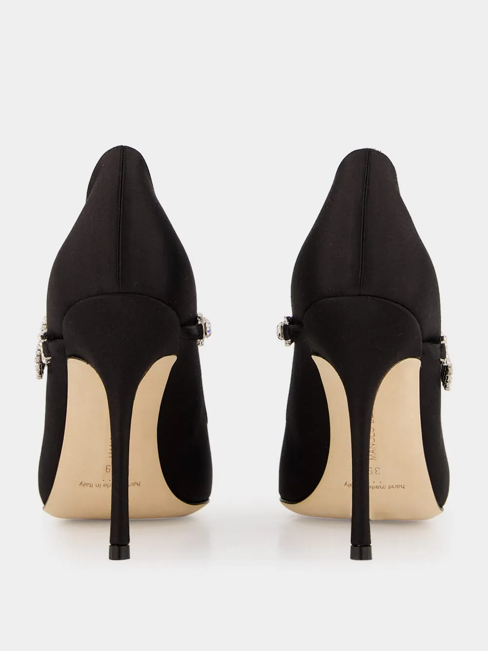 Black Satin Pumps with Crystal Strap Detail sold by Fashion Clinic product image thumbnail 5