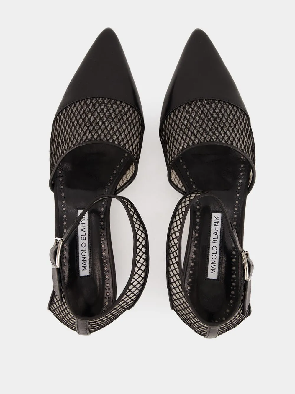 Black Nappa Leather Ankle Strap Flat Pumps sold by Fashion Clinic product image thumbnail 4