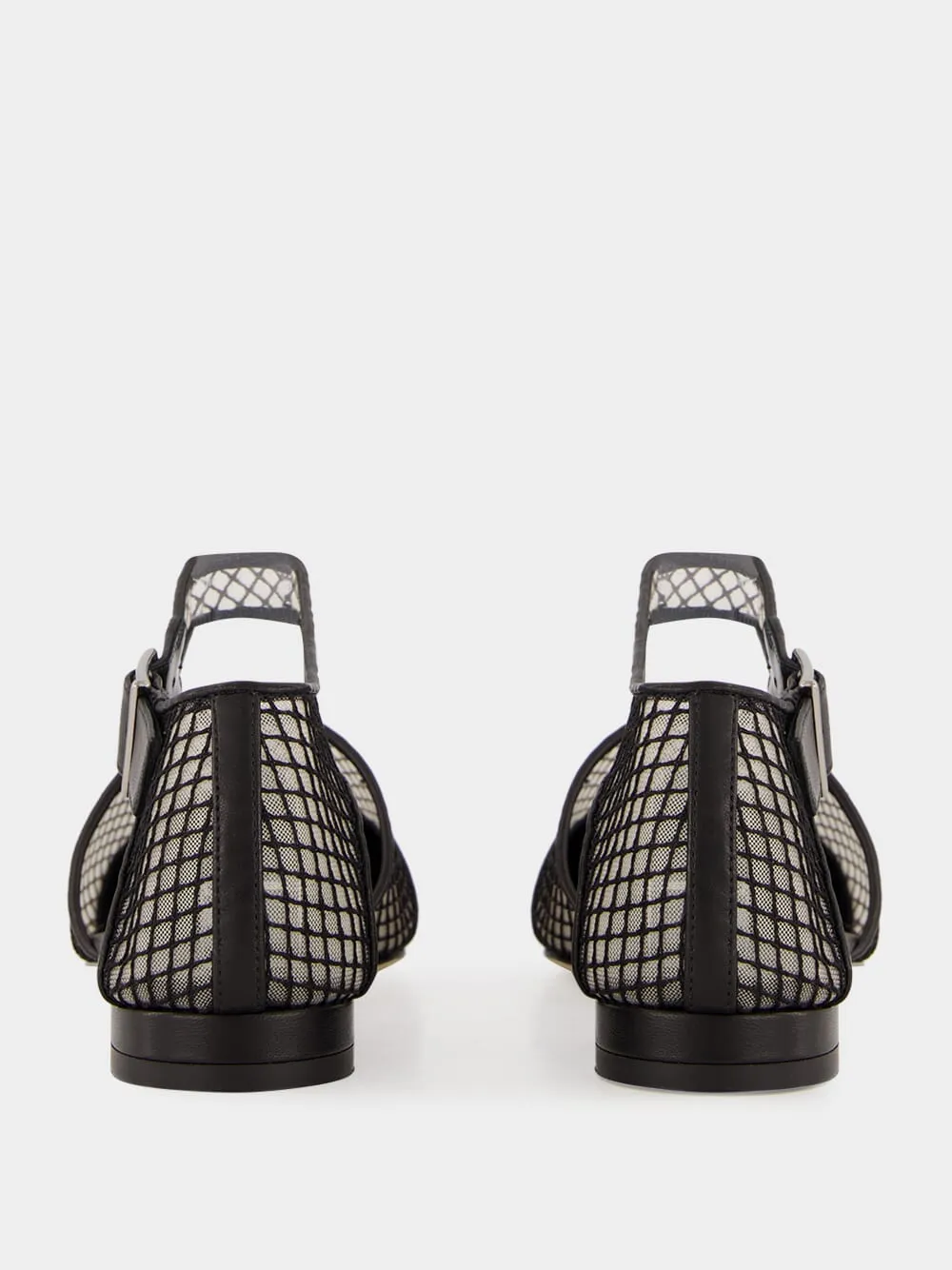 Black Nappa Leather Ankle Strap Flat Pumps sold by Fashion Clinic product image thumbnail 5
