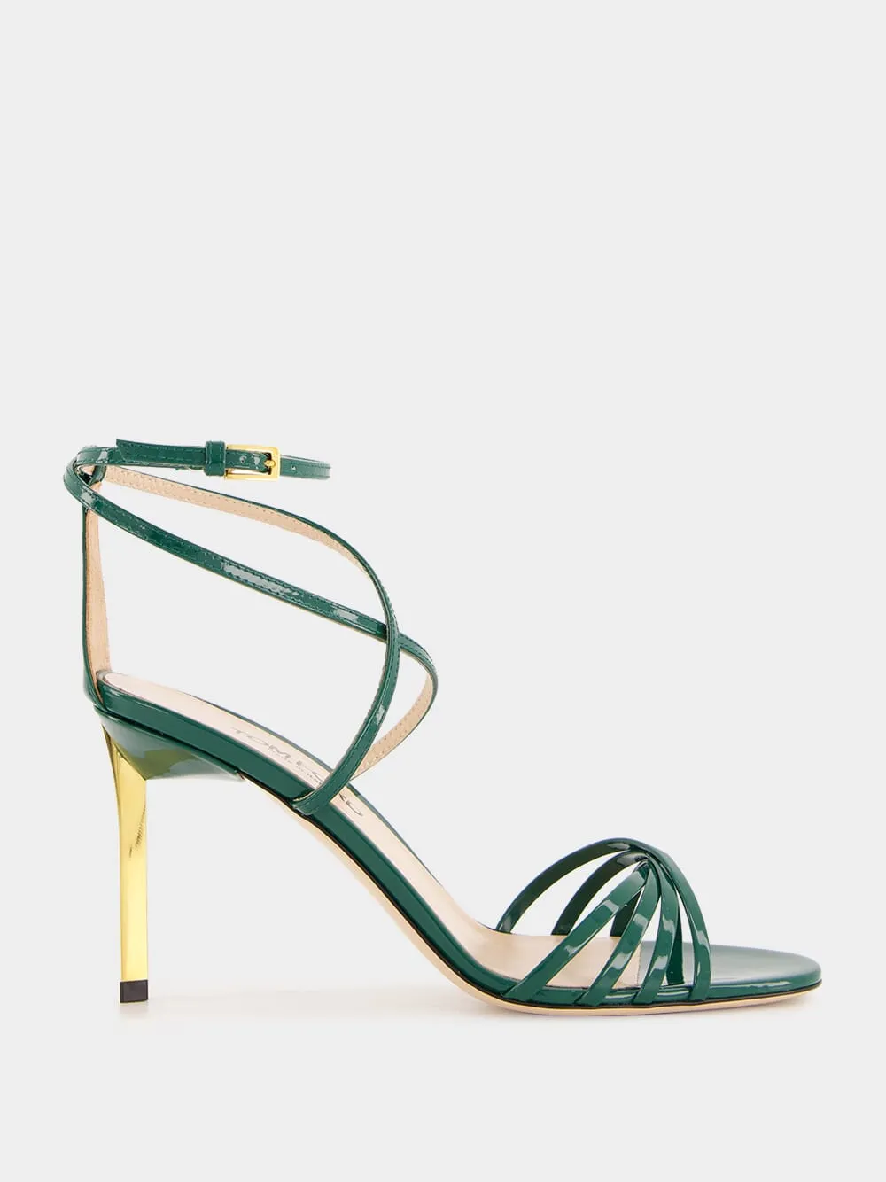 Emerald Green Patent Leather Ida Sandal sold by Fashion Clinic