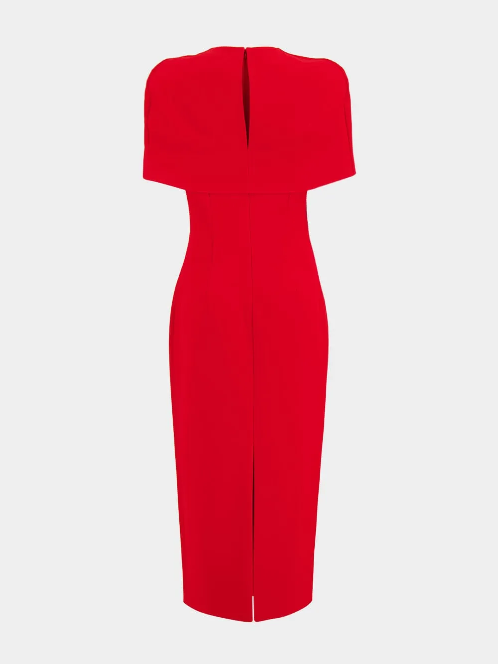 Red Cape Crepe Midi Dress sold by Fashion Clinic product image thumbnail 3