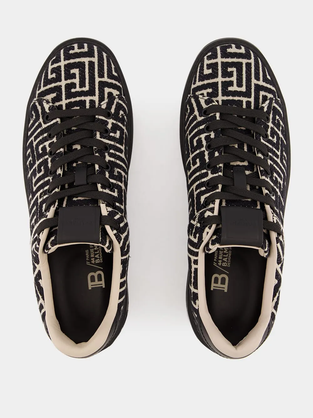 Black B-Court Jacquard Monogram Trainers sold by Fashion Clinic product image thumbnail 5