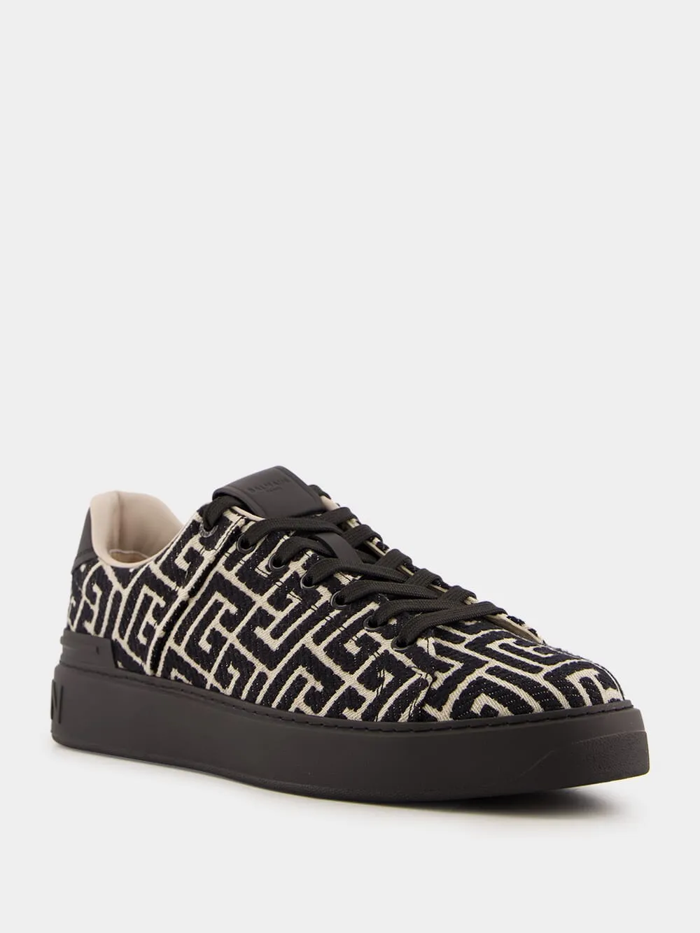 Black B-Court Jacquard Monogram Trainers sold by Fashion Clinic product image thumbnail 3