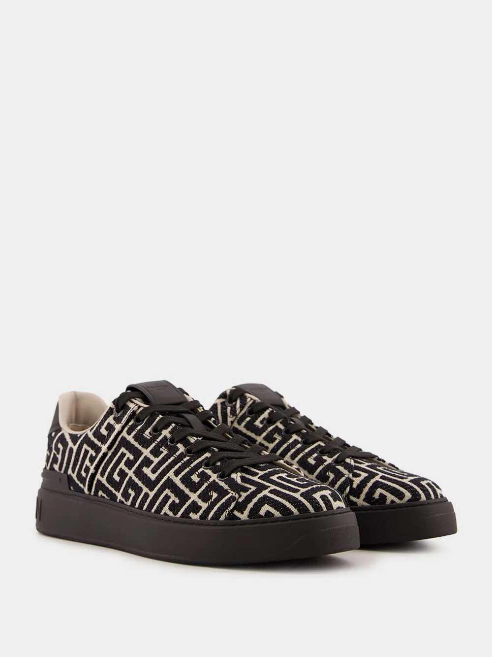 Black B-Court Jacquard Monogram Trainers sold by Fashion Clinic product image thumbnail 4