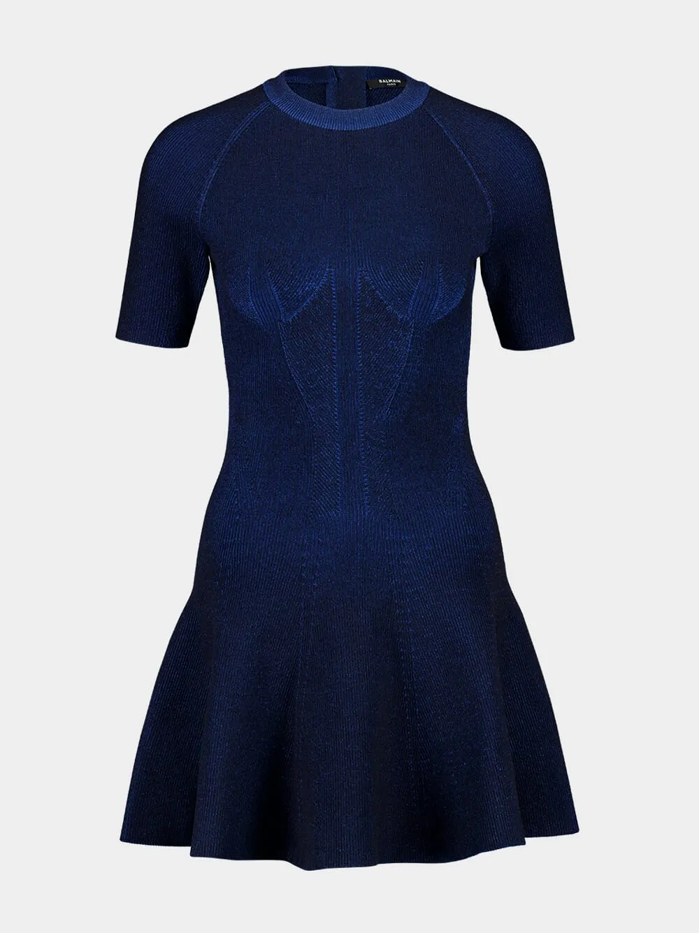 Electric Blue Ribbed Knit Flare Dress sold by Fashion Clinic