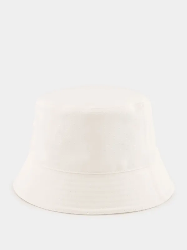 White Cotton Canvas Bucket Hat sold by Fashion Clinic