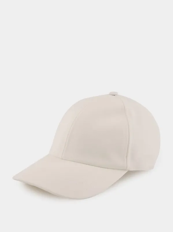 White Cotton Canvas Baseball Hat sold by Fashion Clinic