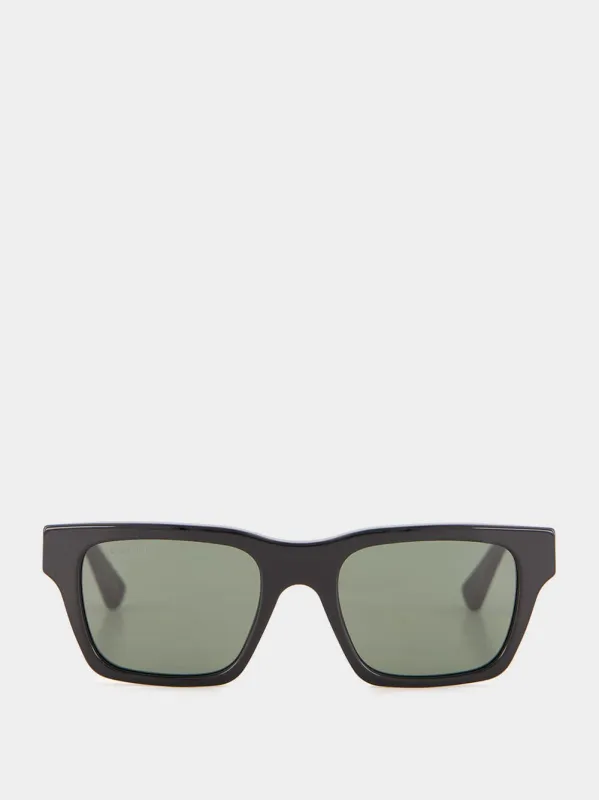 Black Acetate Rectangular Sunglasses sold by Fashion Clinic
