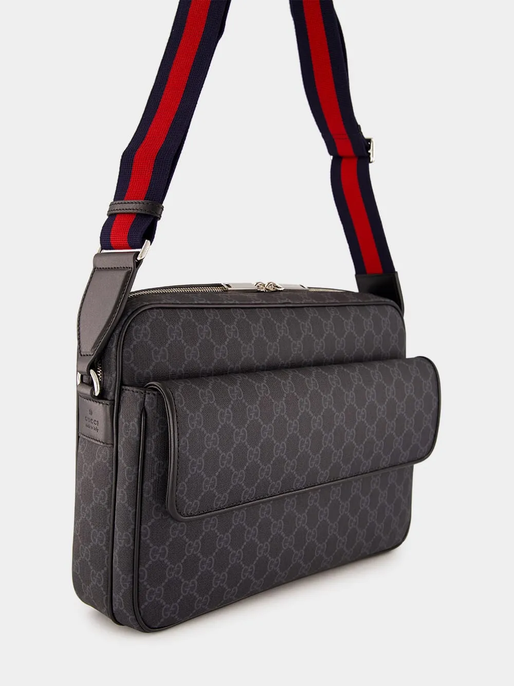 Black GG Supreme Canvas Messenger Bag sold by Fashion Clinic product image thumbnail 3
