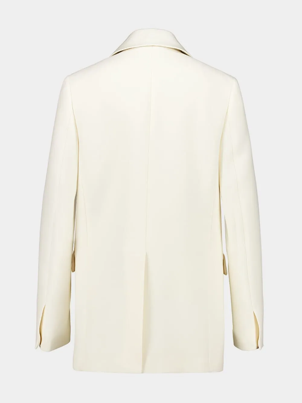 White Wool and Silk Tuxedo Blazer sold by Fashion Clinic product image thumbnail 3