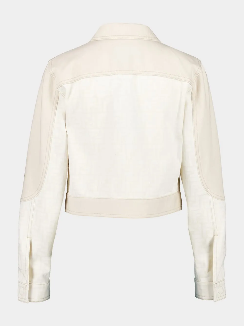 White FF Cropped Denim Jacket sold by Fashion Clinic product image thumbnail 2