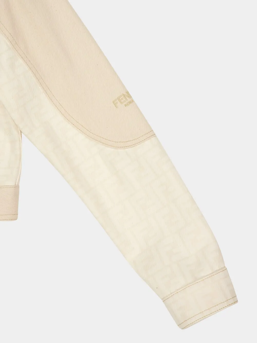 White FF Cropped Denim Jacket sold by Fashion Clinic product image thumbnail 4