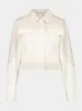 White FF Cropped Denim Jacket sold by Fashion Clinic