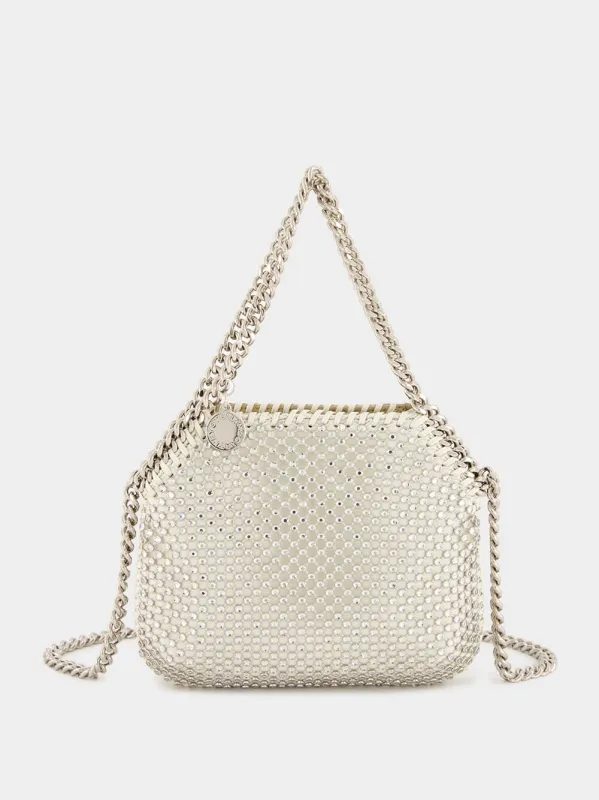 Oyster Crystal Mesh Mini Falabella Tote Bag sold by Fashion Clinic