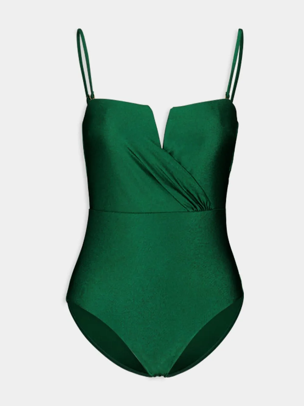 Everley V-Wire Bandeau One-Piece in Emerald sold by Fashion Clinic product image thumbnail 2