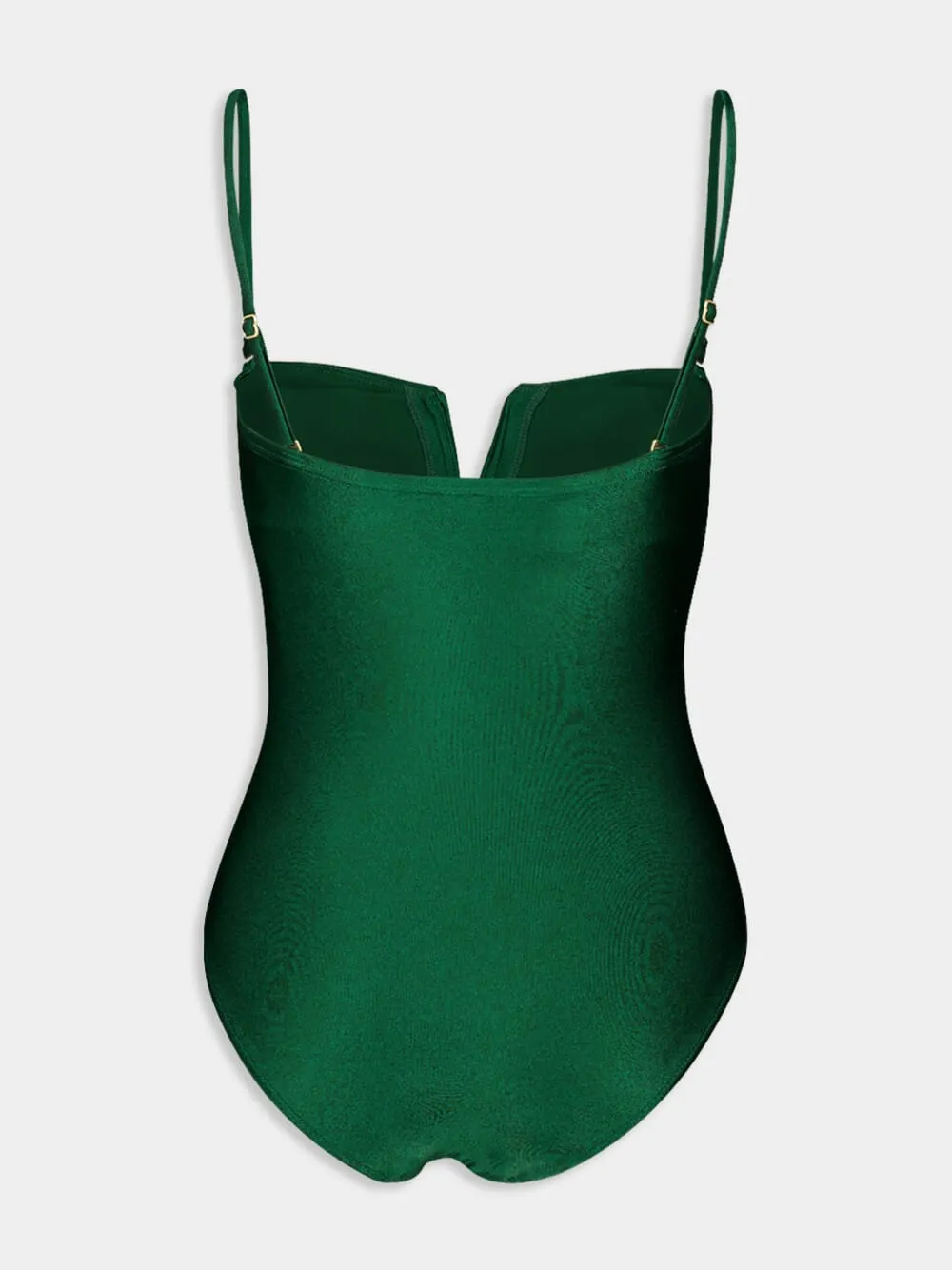 Everley V-Wire Bandeau One-Piece in Emerald sold by Fashion Clinic product image thumbnail 4