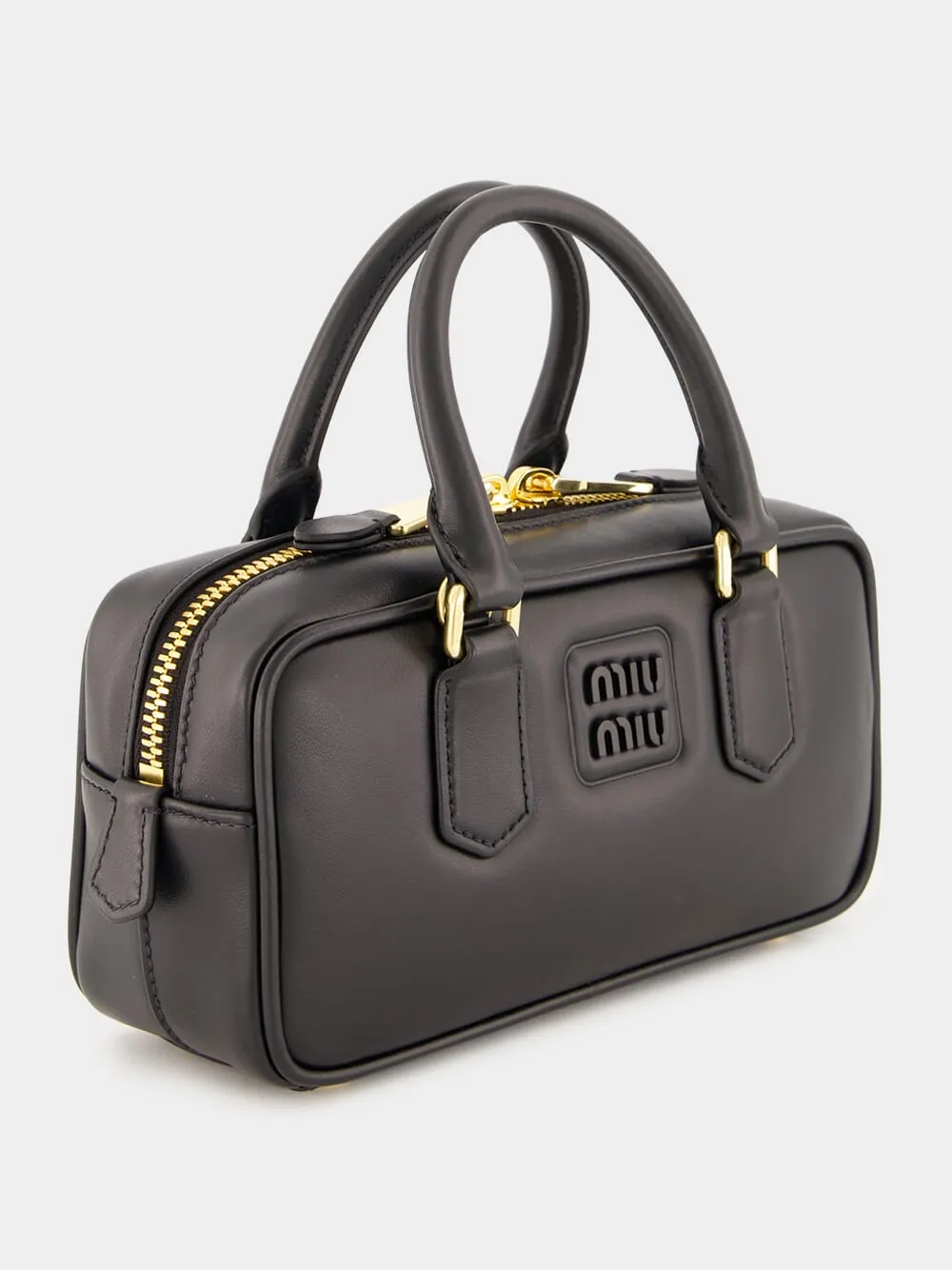 Black Arcadie Leather Top-Handle Bag sold by Fashion Clinic product image thumbnail 3