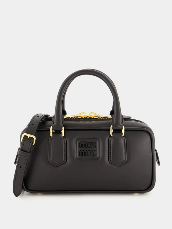 Black Arcadie Leather Top-Handle Bag sold by Fashion Clinic