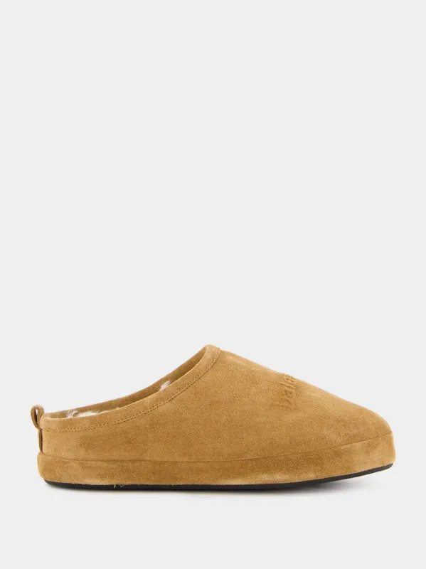 Brown Alaska Suede Shearling Slippers sold by Fashion Clinic
