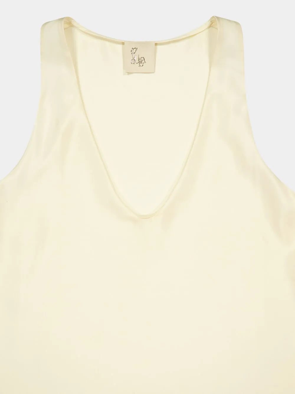 Serena Vanilla Custard the Web Silk Twill Tank-Top sold by Fashion Clinic product image thumbnail 4