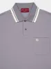 Light Grey Cotton Polo Shirt with Web sold by Fashion Clinic