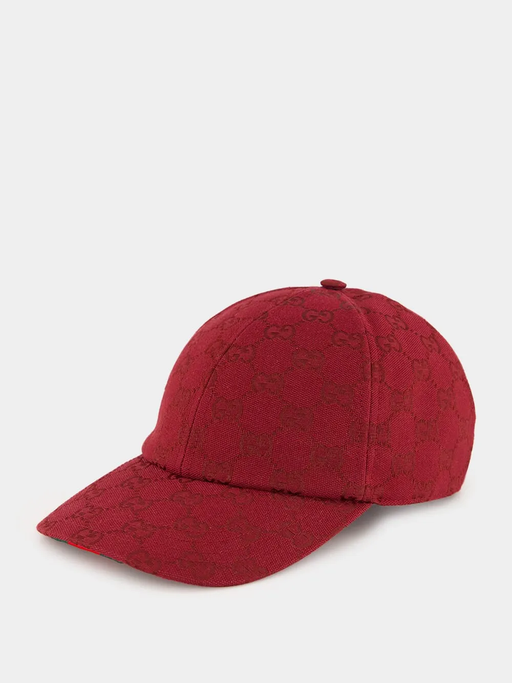 GG Canvas Baseball Hat in Ancora Red sold by Fashion Clinic