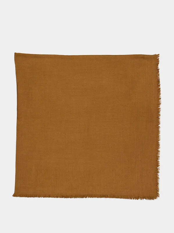 Camel GG Wool Silk Jacquard Shawl sold by Fashion Clinic