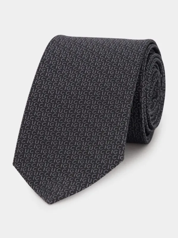 Grey Silk Jacquard Tie sold by Fashion Clinic