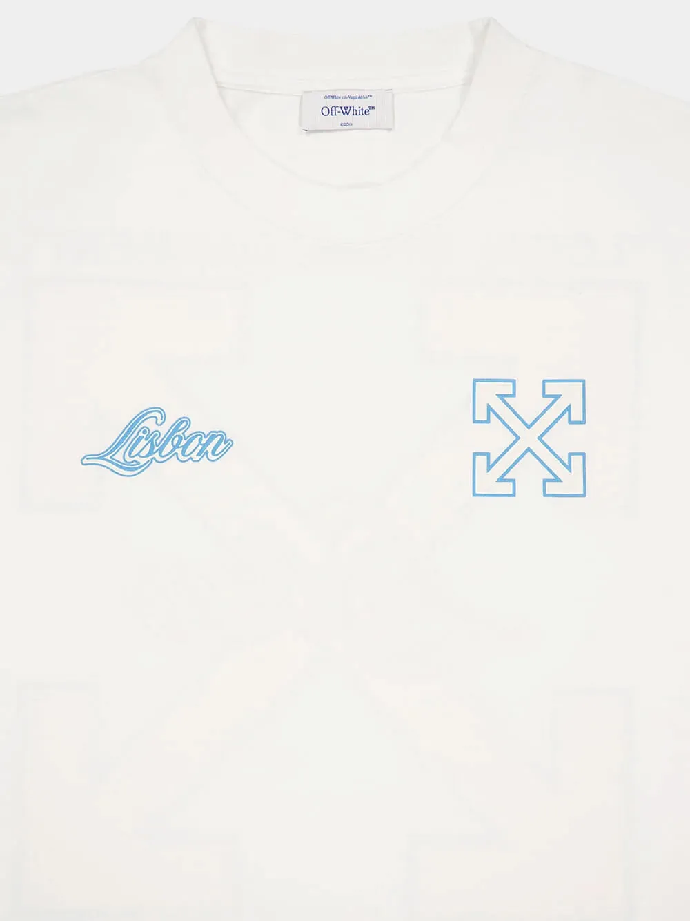 White Lisbon Print Cotton T-Shirt sold by Fashion Clinic product image thumbnail 3