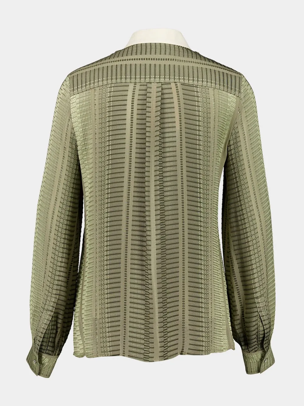 Sage Green Hera Textured Silk Blouse sold by Fashion Clinic product image thumbnail 4