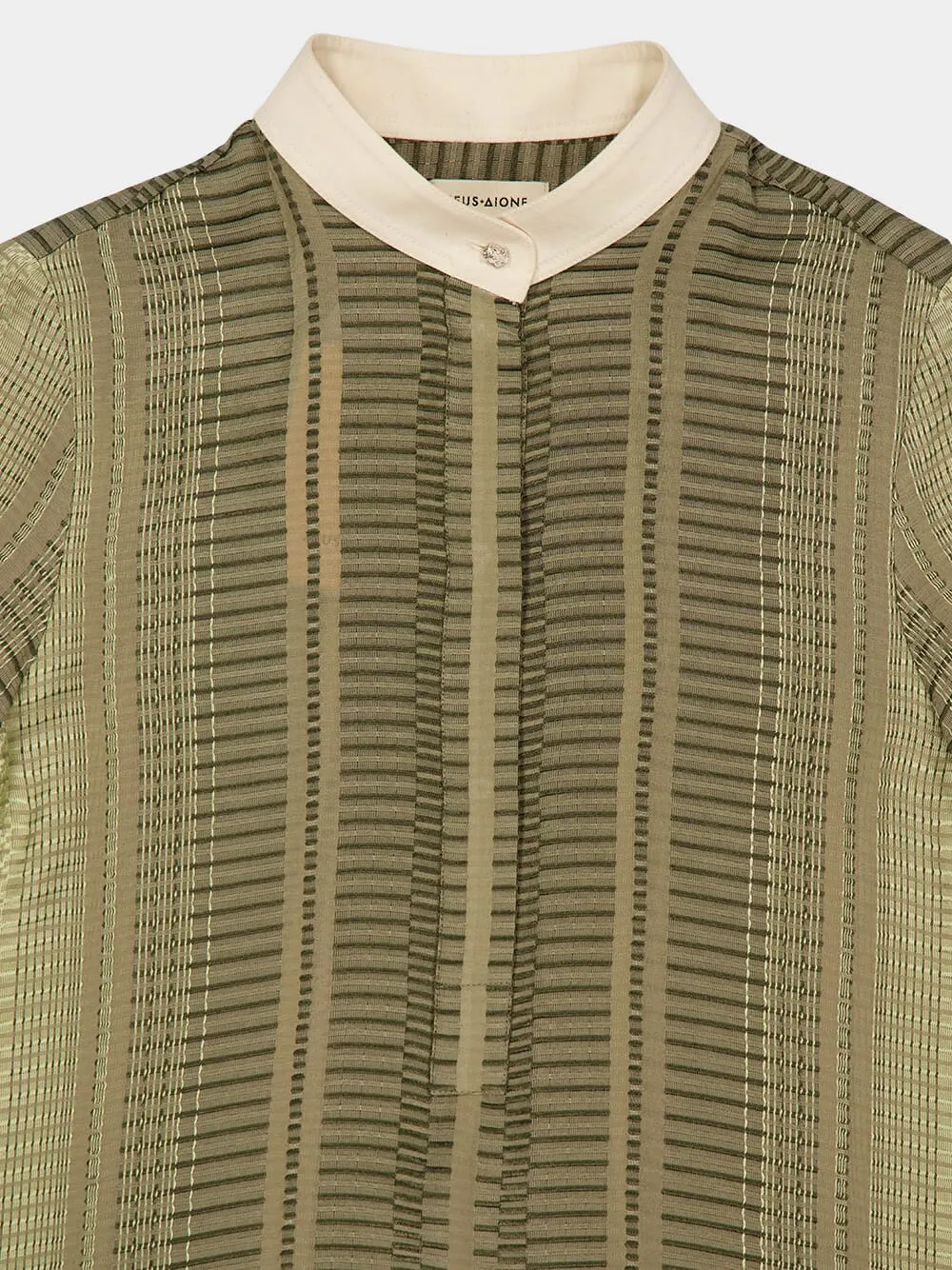 Sage Green Hera Textured Silk Blouse sold by Fashion Clinic product image thumbnail 5