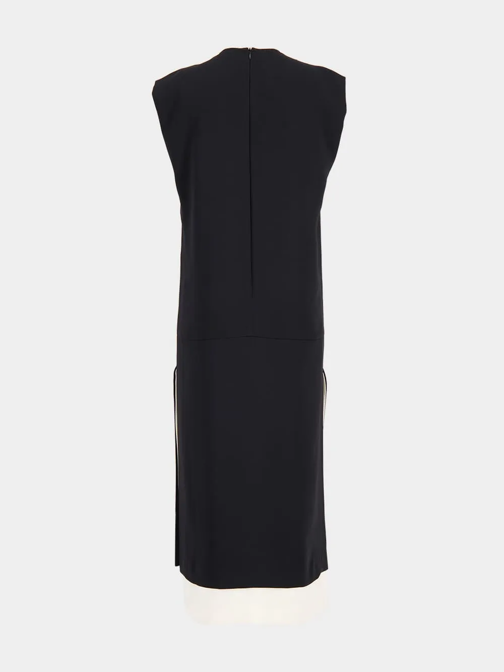 Black Bicolor V-Neck Midi Dress sold by Fashion Clinic product image thumbnail 3