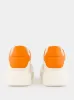 White and Orange Oversized Sneakers sold by Fashion Clinic