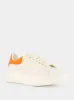 White and Orange Oversized Sneakers sold by Fashion Clinic