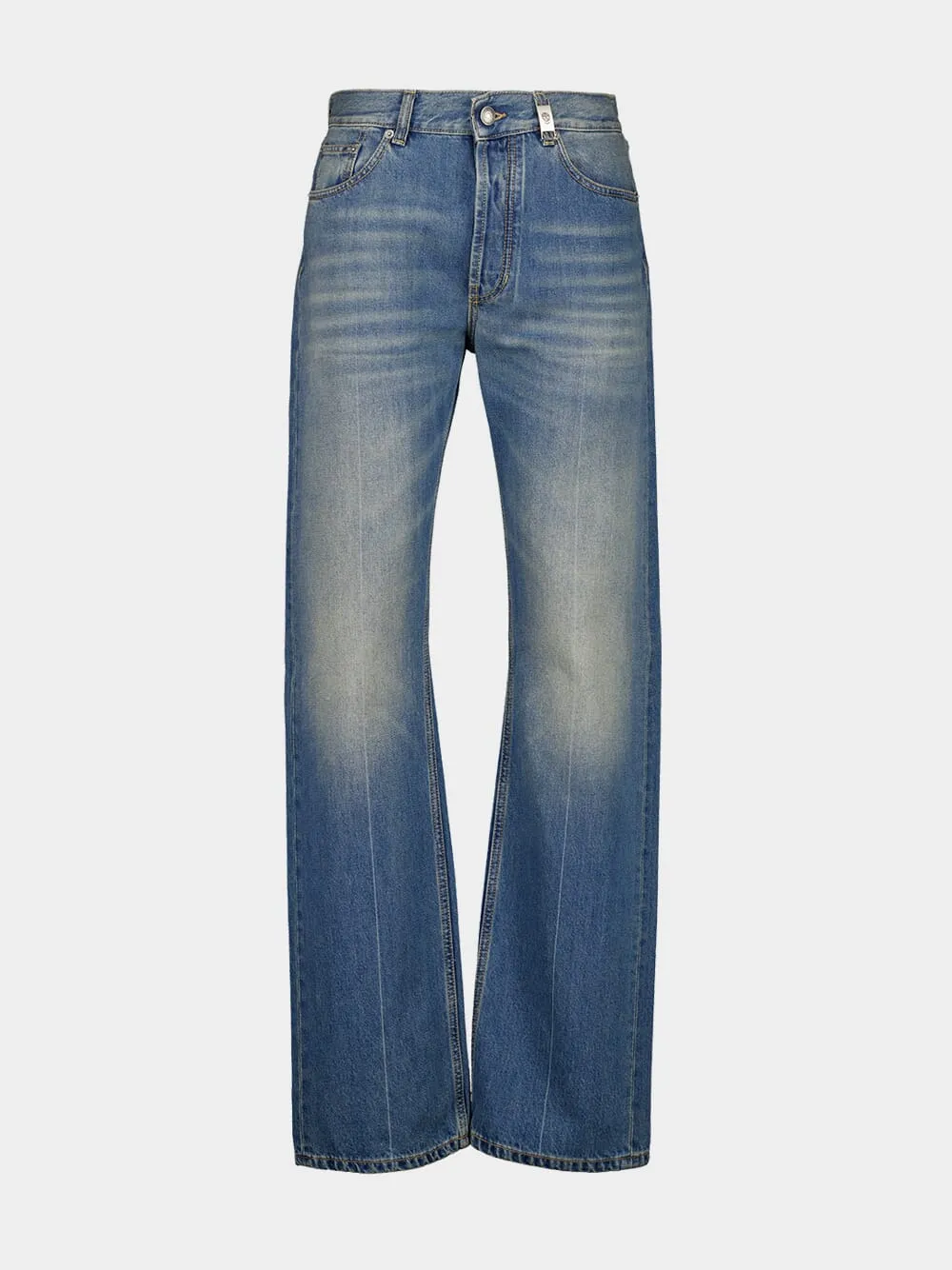 Washed Blue Straight-Leg Jeans sold by Fashion Clinic