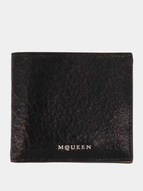 Black and Camel Bifold Wallet made by Alexander McQueen