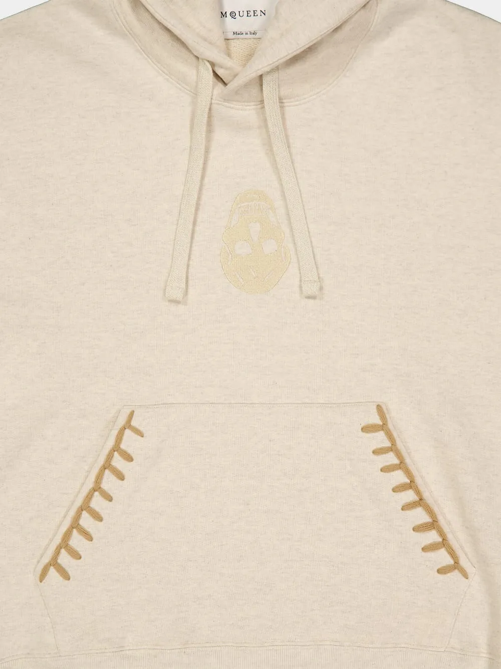 Skull Hooded Sweatshirt in Light Ivory sold by Fashion Clinic product image thumbnail 3